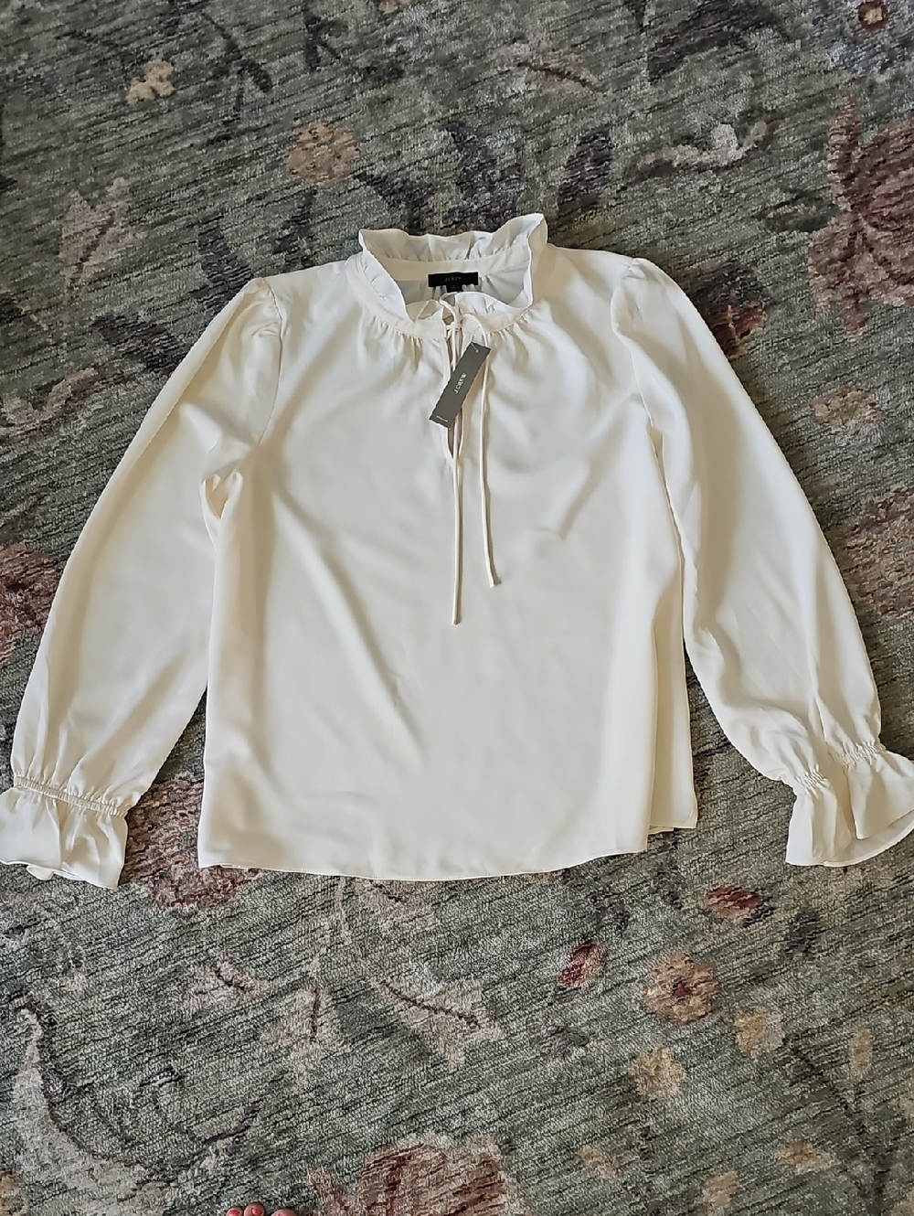 J. Crew - NWT Gathered Ruffle Drapery Top Blouse - Picture 2 of 7
